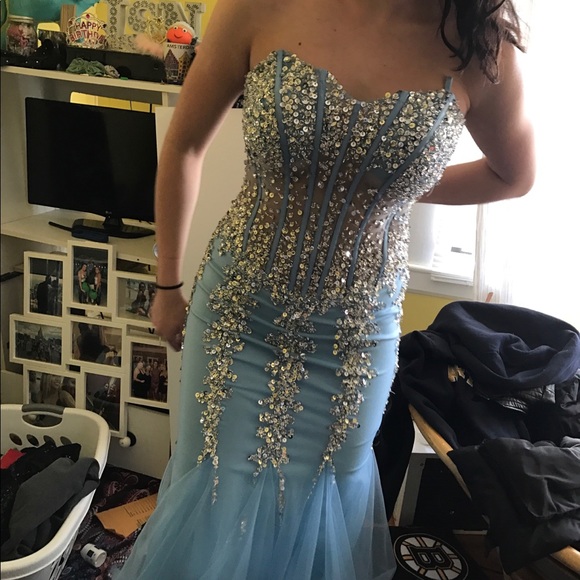 Blue beautiful prom dress:) - Picture 2 of 2